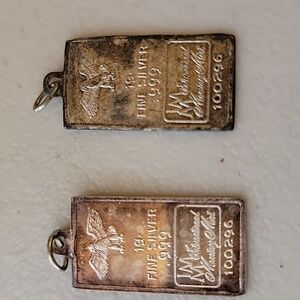 Pure Solid Silver Ingot .999 Fine Silver Charms